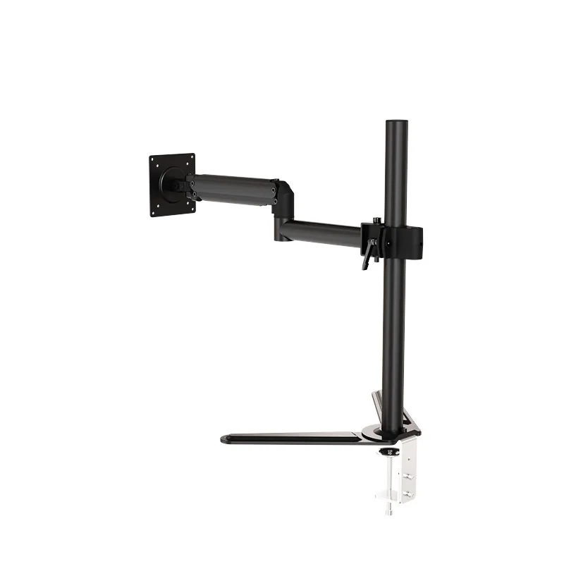 17-32" Monitor Desk Mount Under-Desk Inverted Gas Spring Arm Height Adjustable Full Motion Swivel Bracket