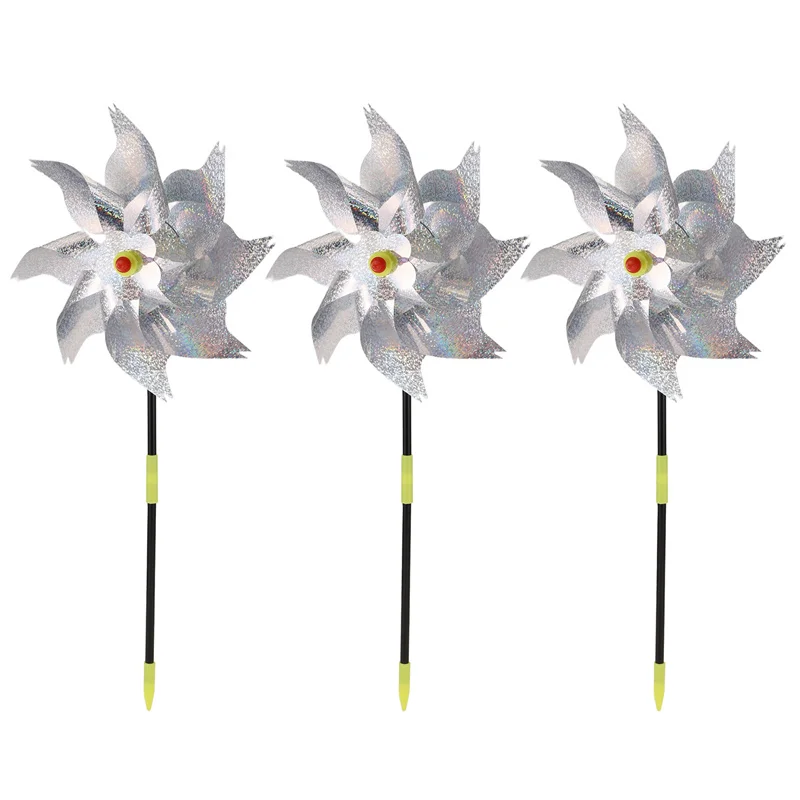 AT43-3 Pieces Windmills, Bird Repellent,Fruit Garden,Reflective Windmill, Bird Repellent, Bird Repellent, Reflective Windmill