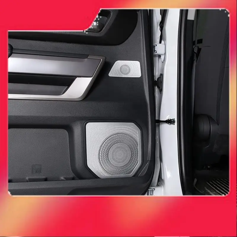 

6 PCS Car Inner Door Speaker Horn Cover Trim Kit Car Accessories Automotive Supplies For Toyota Sequoia 2022 2023,Silver-