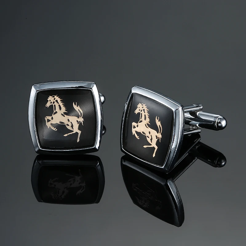 Men's French shirt cufflinks Classic style Square horse cufflinks Fashion clothing accessories Wholesale