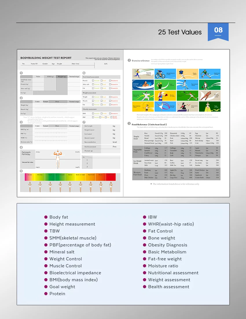 BECO 2025 8 Inch Screen Smart Body Fat Scale With 8 Electrodes Bmi Scale Fat Analyzer Full BodyScanner