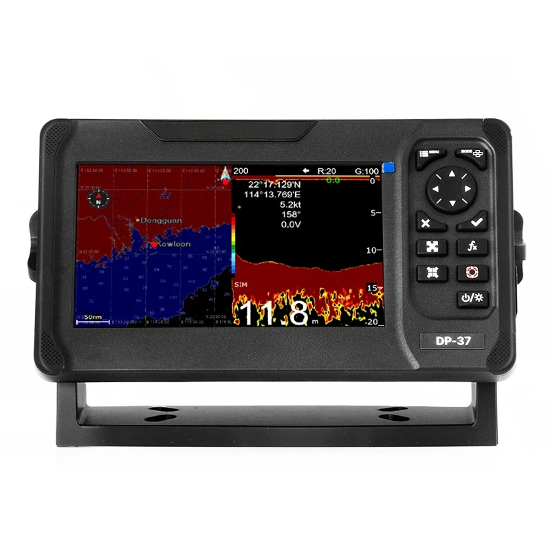 DP-37F 7-Inch GPS Chart Plotter With Built-In Sonar Sounder – Underwater Depth Detection For Boats & Fishing