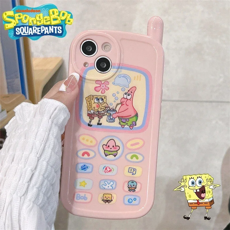 SpongeBob Case for IPhone 11 14 13 12 Pro Max 14pro Cute Cartoon Case for Iphone 14 13 Pro Xsmax Xr Soft Bumper Shockproof Cover