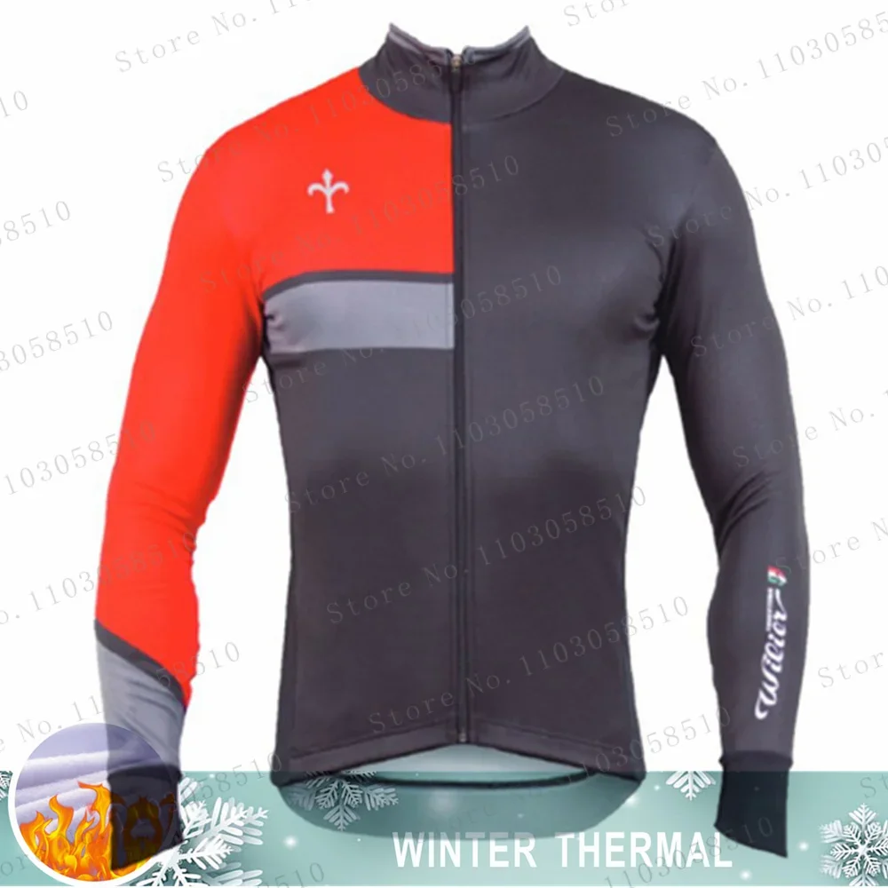 Wlller Winter Thermisch Fleece Fiets Lange Mouw Wielertrui Mannen Kleding Pro Team Outdoor Fiets Kleding Ropa Ciclismo 2024