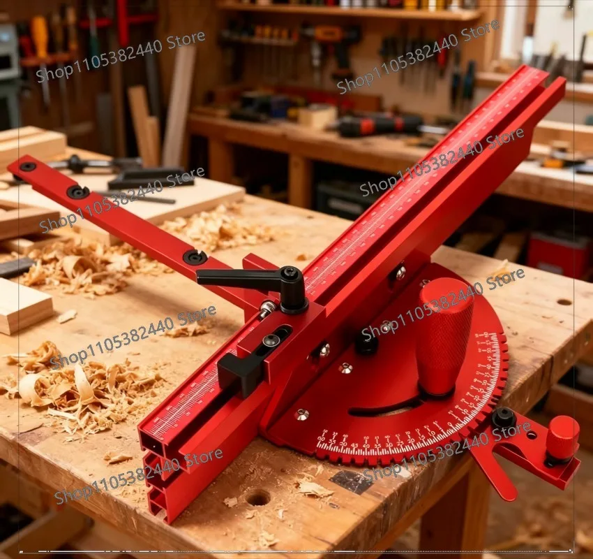 For Aluminum Woodworking Push Block, Table Saw Fence Guide with Limiter for Router & Circular Saw