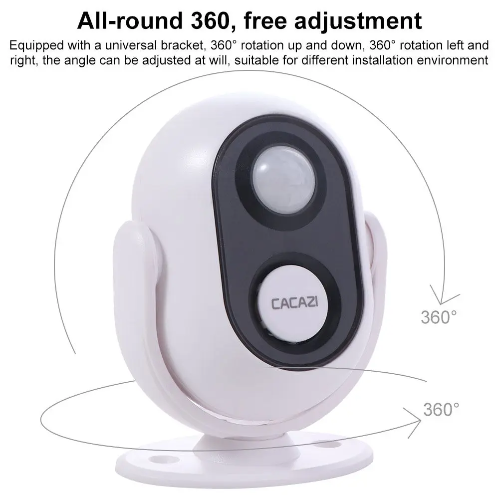 Con Sensor de puerta electrónico de rotación de 360 grados, carillón de movimiento, sensores de bienvenida multilingüe, inalámbrico, resistente al agua