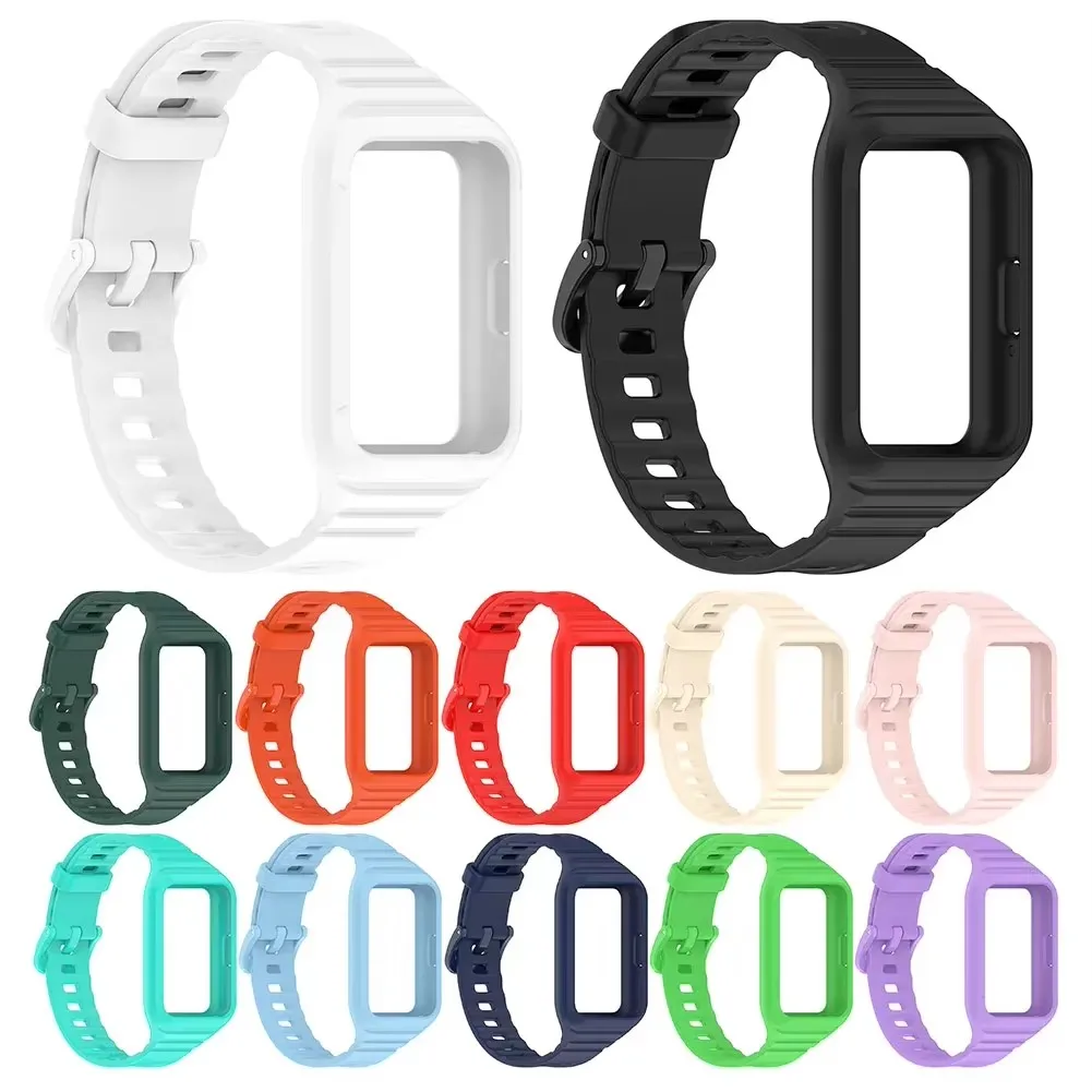 Integrated strap For Samsung Galaxy Fit 3 SM-R390 Watchband Durable Silicone Sport Not Seperated Adjustable Wristband Accessori