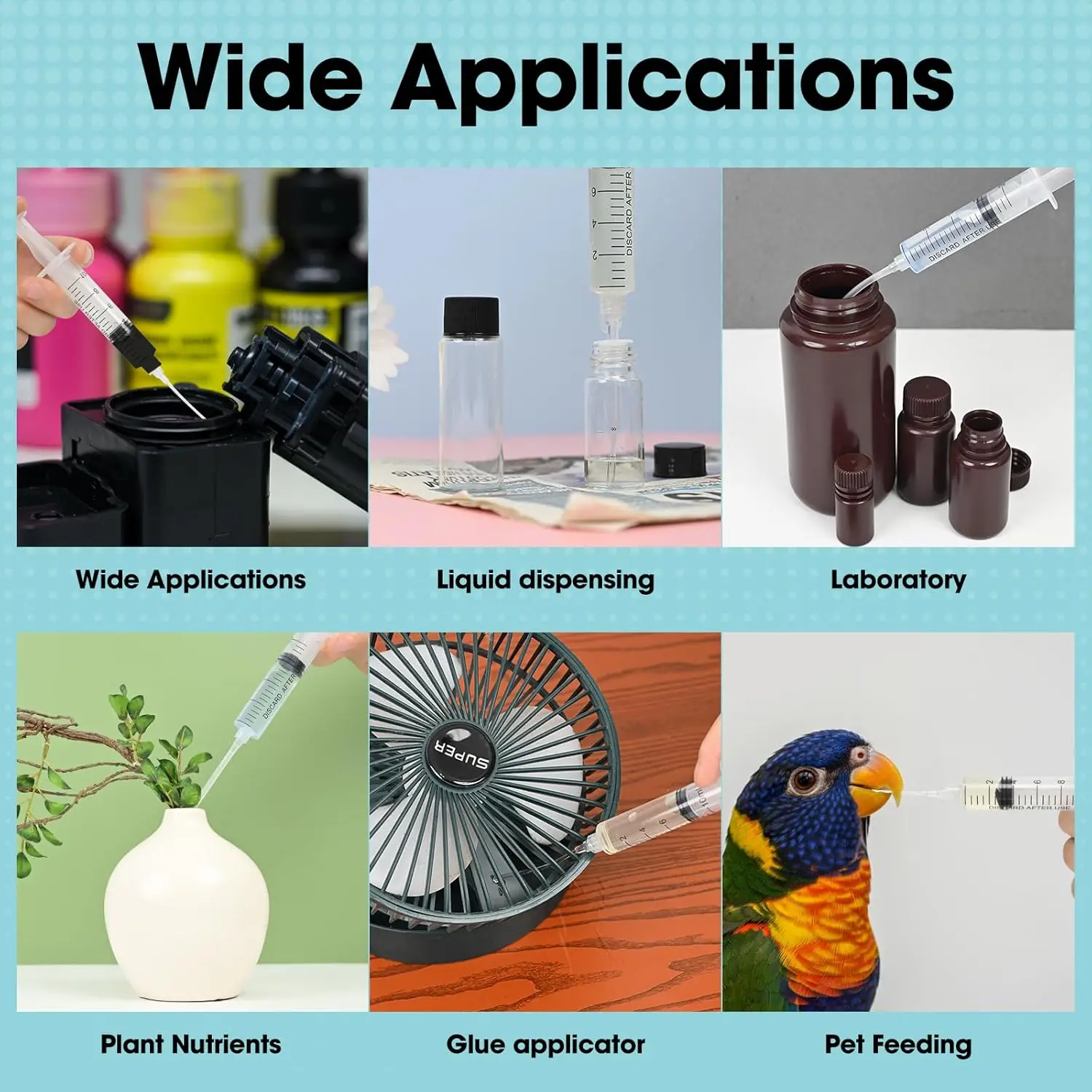 10 عبوات من حقنة صناعية لضبط الغراء من Creative Hobby مناسبة لأحجار الراين والحرف اليدوية ذات القاع المسطح - عبوة من 10 قطع