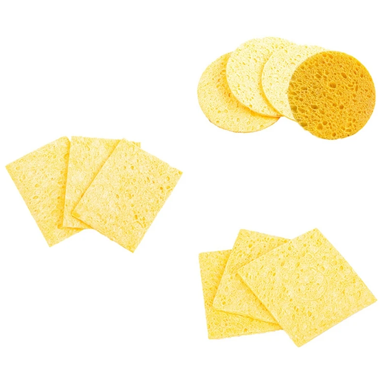 ABJI-Soldering Iron Tip High Temperature Resistants Sponge Yellow Cleaning Sponge Cleaning Sponge