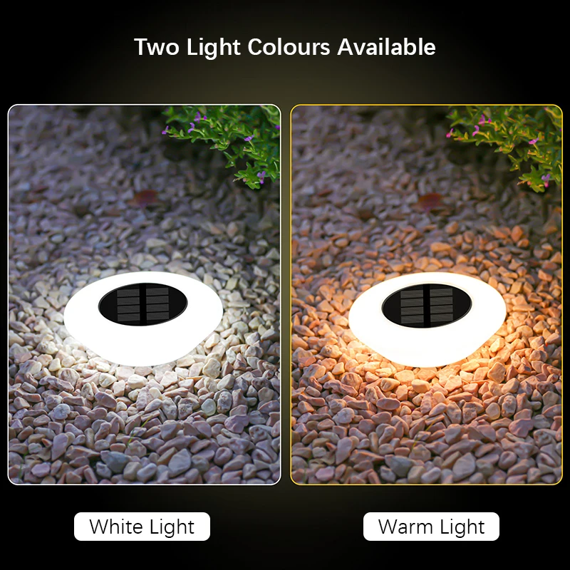 Luci solari da terra a 14 LED - Lampada da giardino per esterni impermeabile per giardino, percorso, cortile, terrazza, decorazione da campeggio