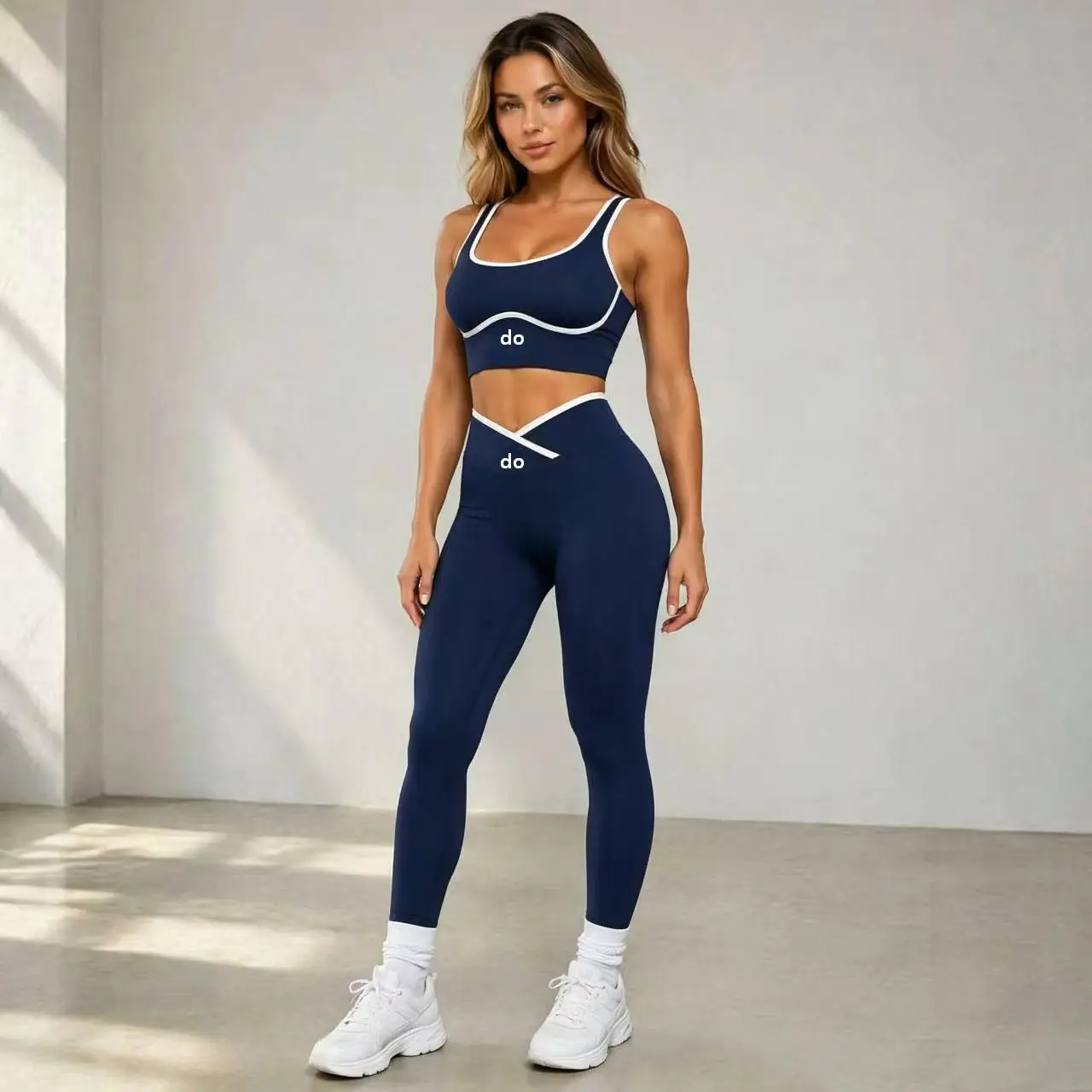 2026 New Model Sports Bra Fitness Yoga Set - High-Quality Yoga Pants with High Waist and Aftershave Effect for Women