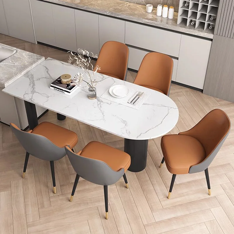 modern simple dining table and chair set of 4 Luxury Office Small Apartment High Coffee Tables Nordic mesa comedor decoration