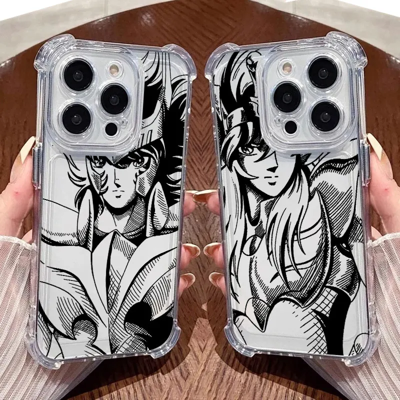 Saint Seiya Cygnus Hyoga Telefoonhoesje Helder Voor iPhone 17 16 14 15 11 12 13 Pro Max 16E 15 16 Plus 17Air Schokbestendige Siliconen Cover