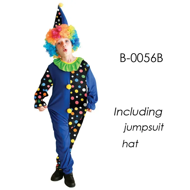 Circo Clown Costume for Children, Carnaval, Halloween, Purim, Performance, Crianças, Meninas, Meninos, Fantasia, Cosplay