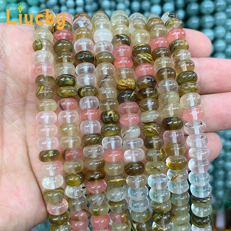100% Naturstein Wassermelone schale Abakus Spacer Perlen für Schmuck herstellung DIY Dekoration Fußkettchen Zubehör 15 "Großhandel 4/6/8mm – Detail 4