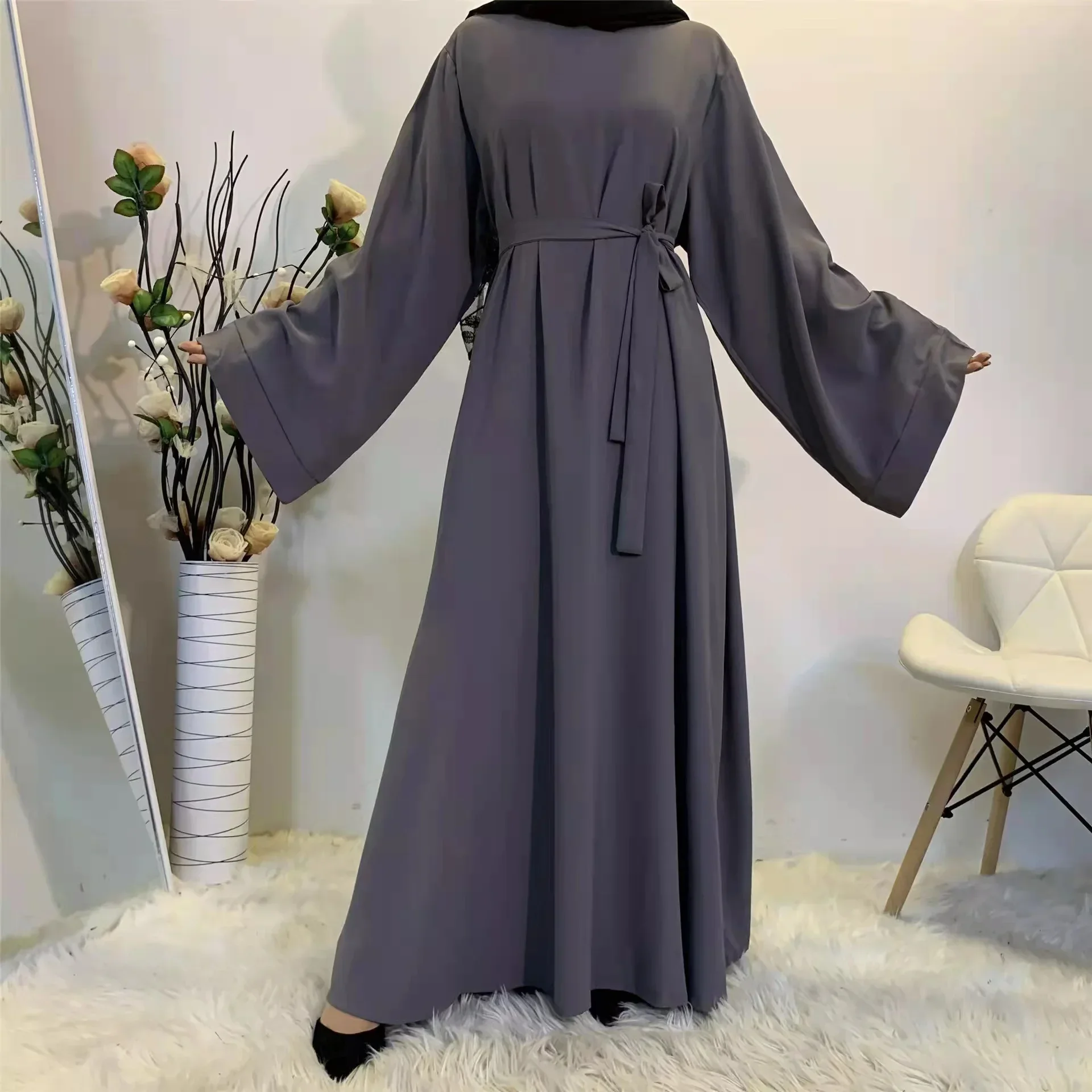 Black Abaya for Islam Wome Ramadan Prayer Kimono Girl's Long Dresses Dubai African Caftan Marocain Femme Musulman Wear