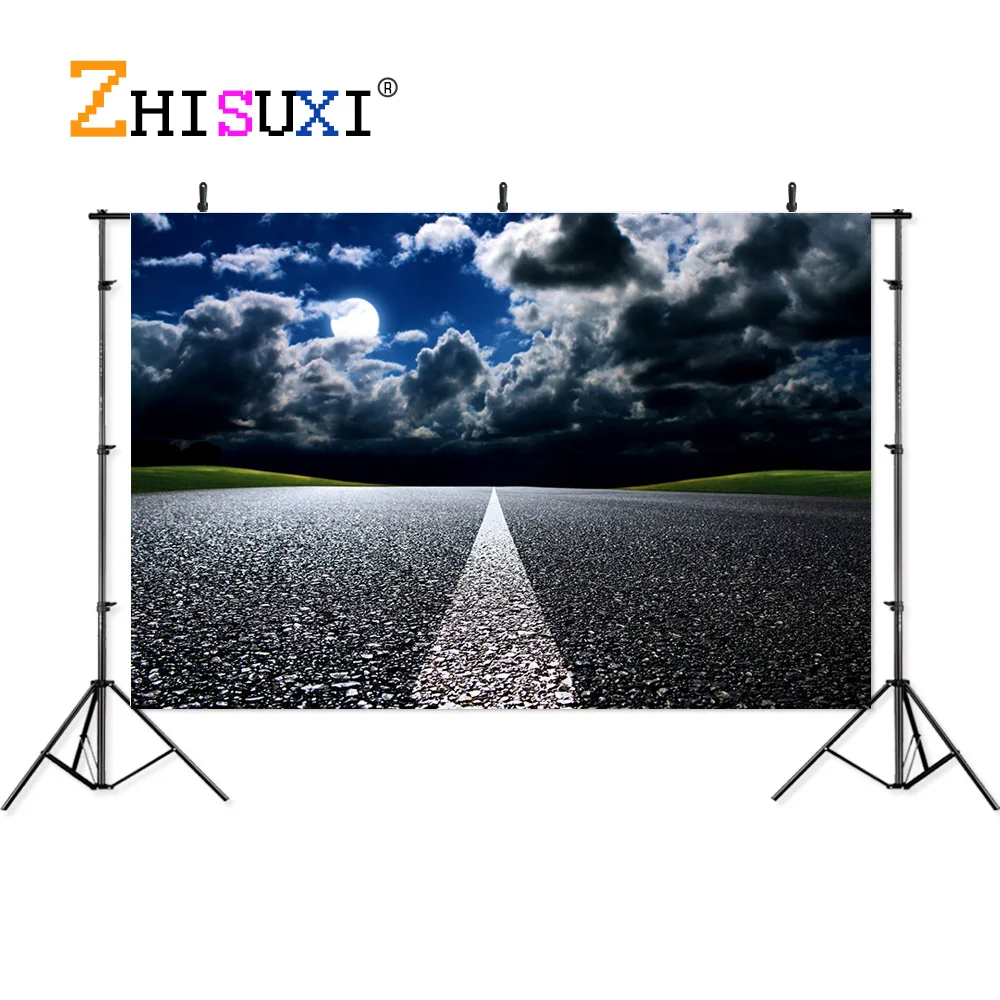 Highway Natural Scenery Photography Background Travel Landscape Vinyl Photo Backdrops Studio Props 2162 TKGL-05