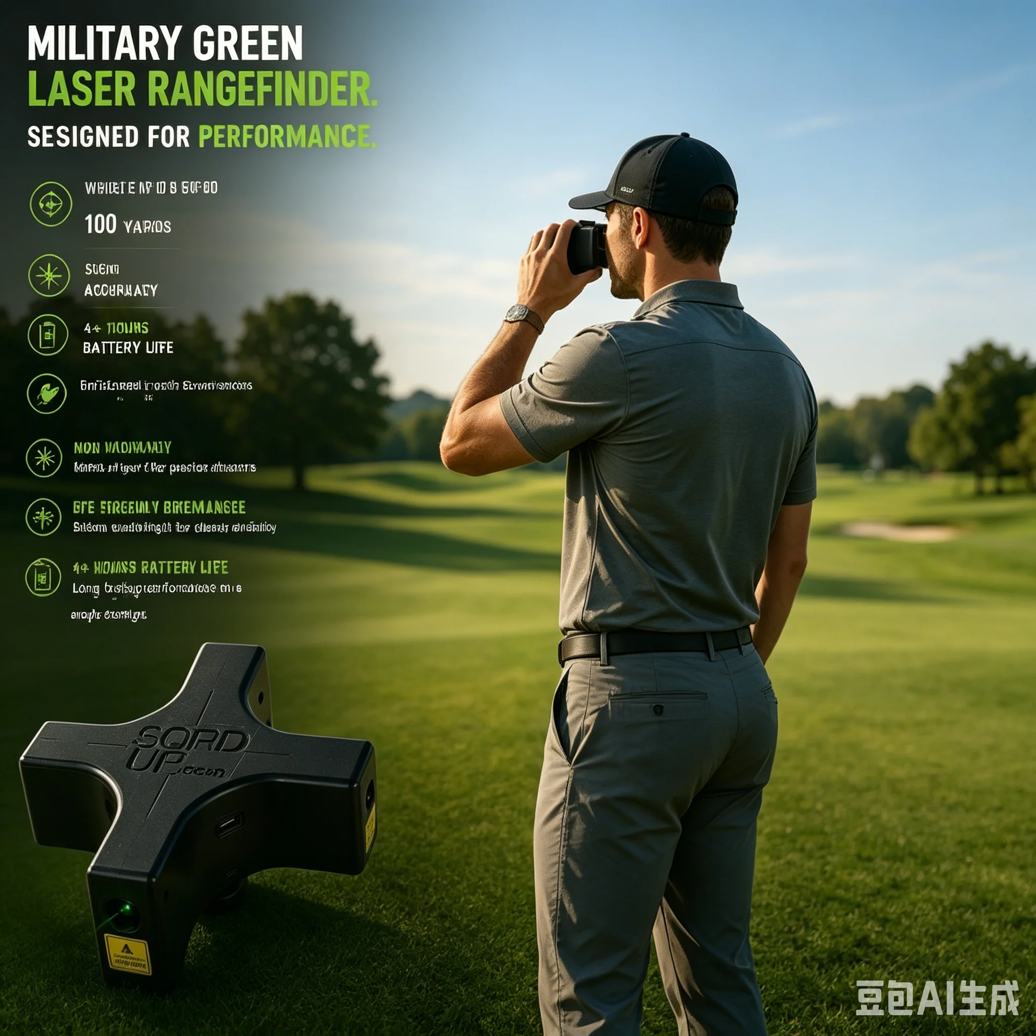 Golf Alignment Training Aid 545nm Green Beam Swing Practice Tool for Putting Accuracy and Direction Training