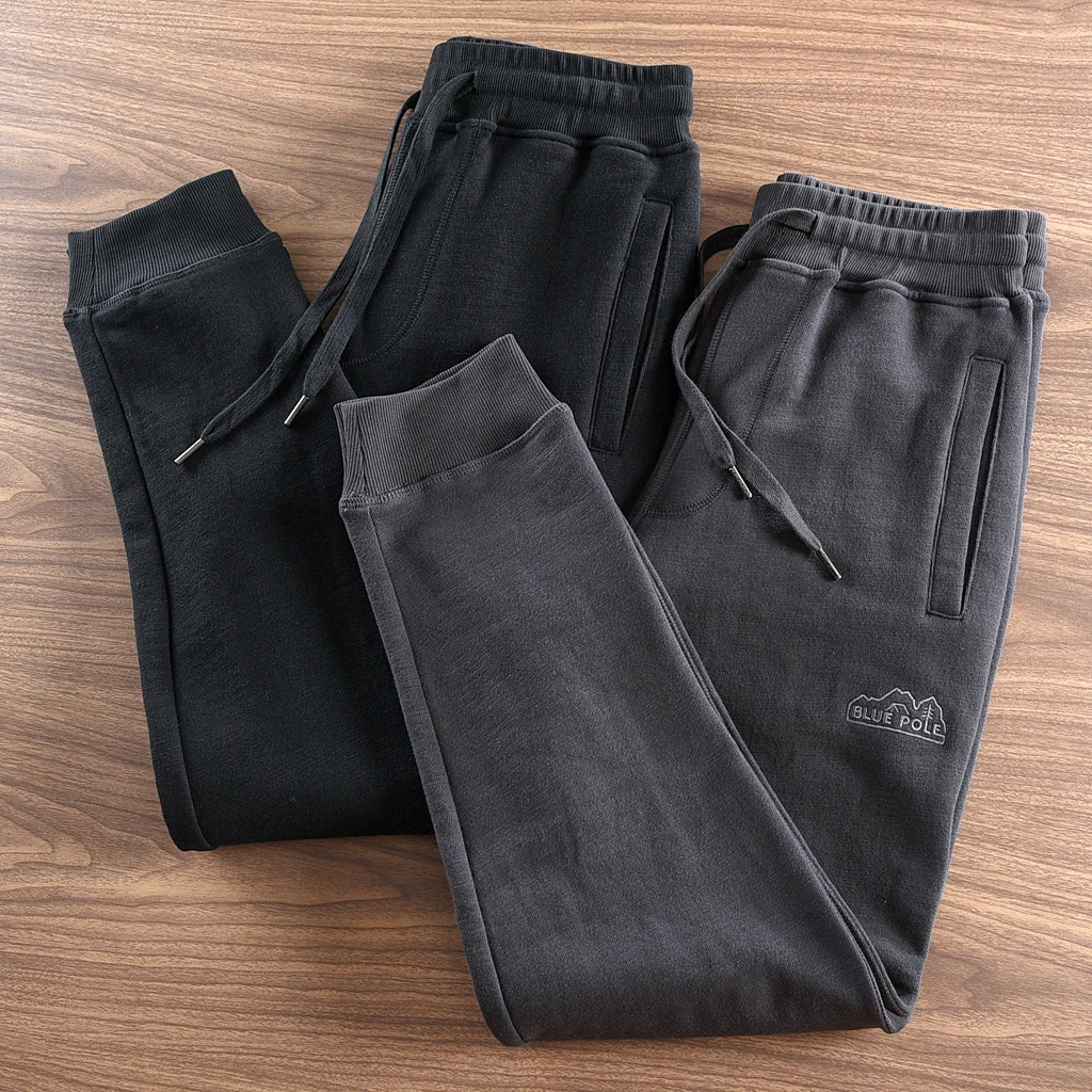 

Мужские утепленные хлопковые брюки-джоггеры в стиле ретро для осени и зимы, теплые, мягкие, облегающие, с манжетами и шнурком