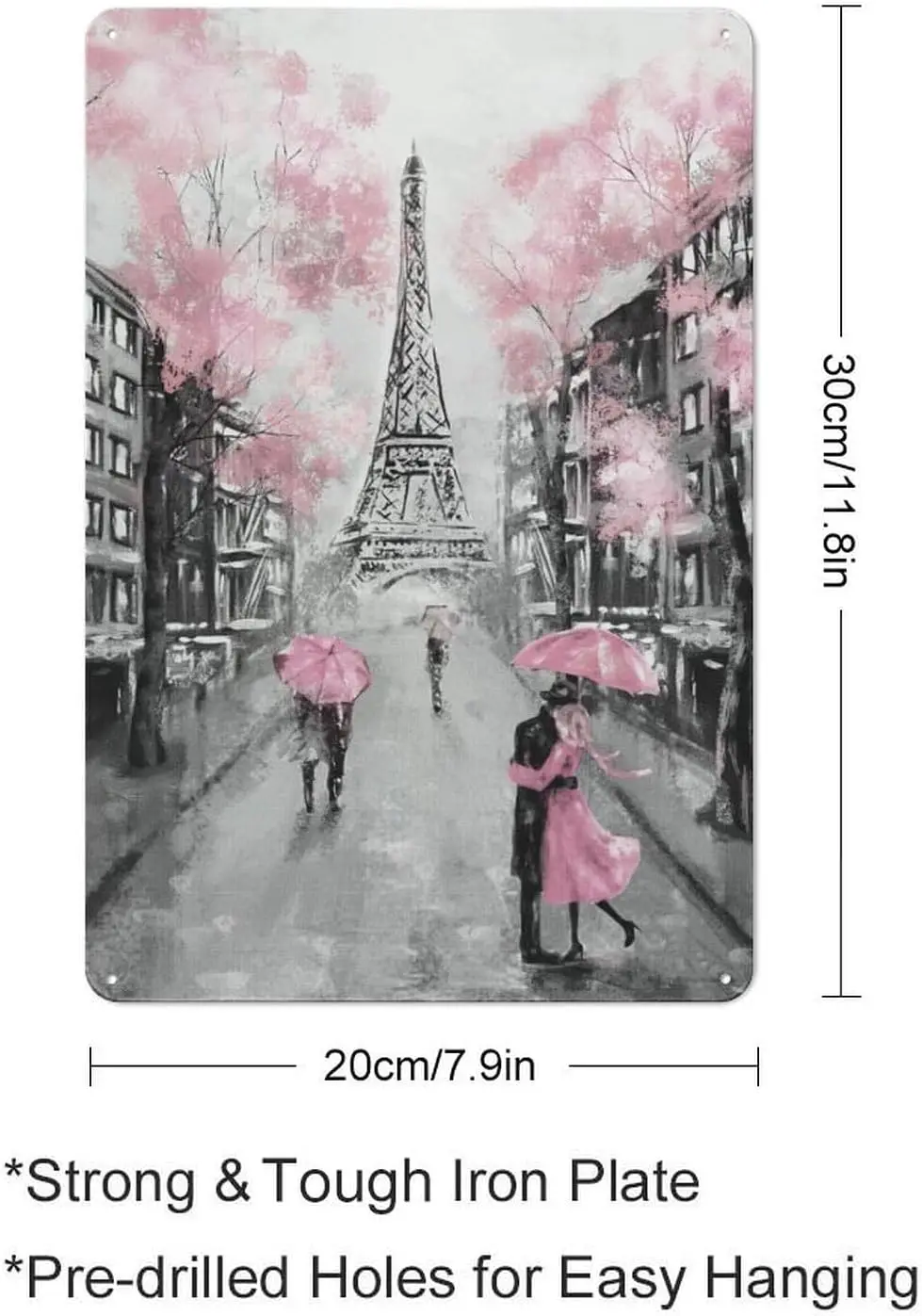 Cherry Blossom Paris Vintage Metal Signs Retro Tin Hanging Picture For Yard Home Hotel Bar Restaurant Dedroom Living Room Decor 