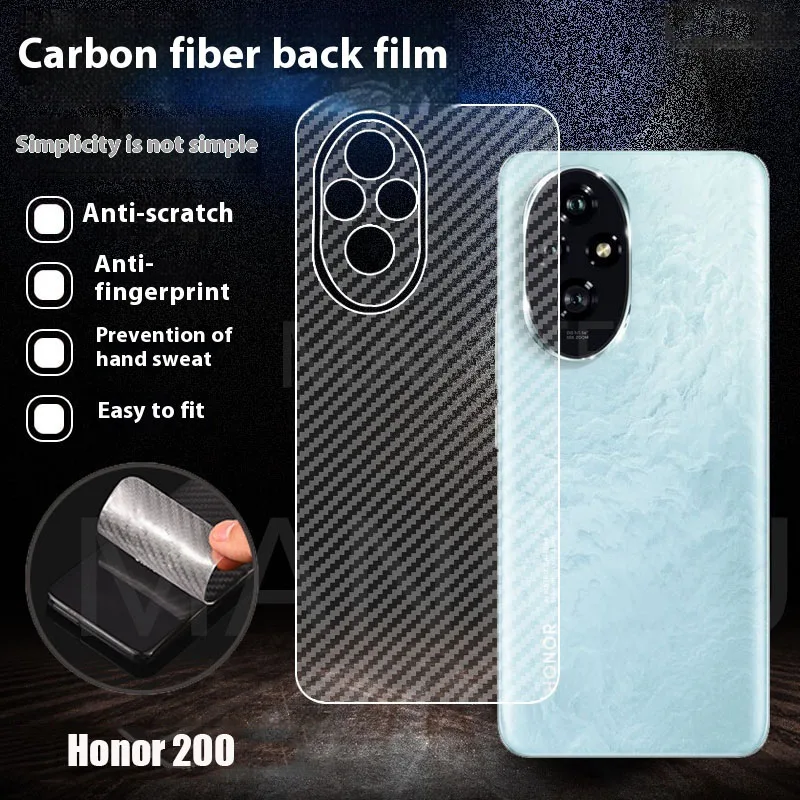 5-10Pcs/lot For Honor 200 Pro 3D Back Carbon Fiber Film Full Cover Clear Matte Screen Protector For Huawei Honor 200 Pro Lite