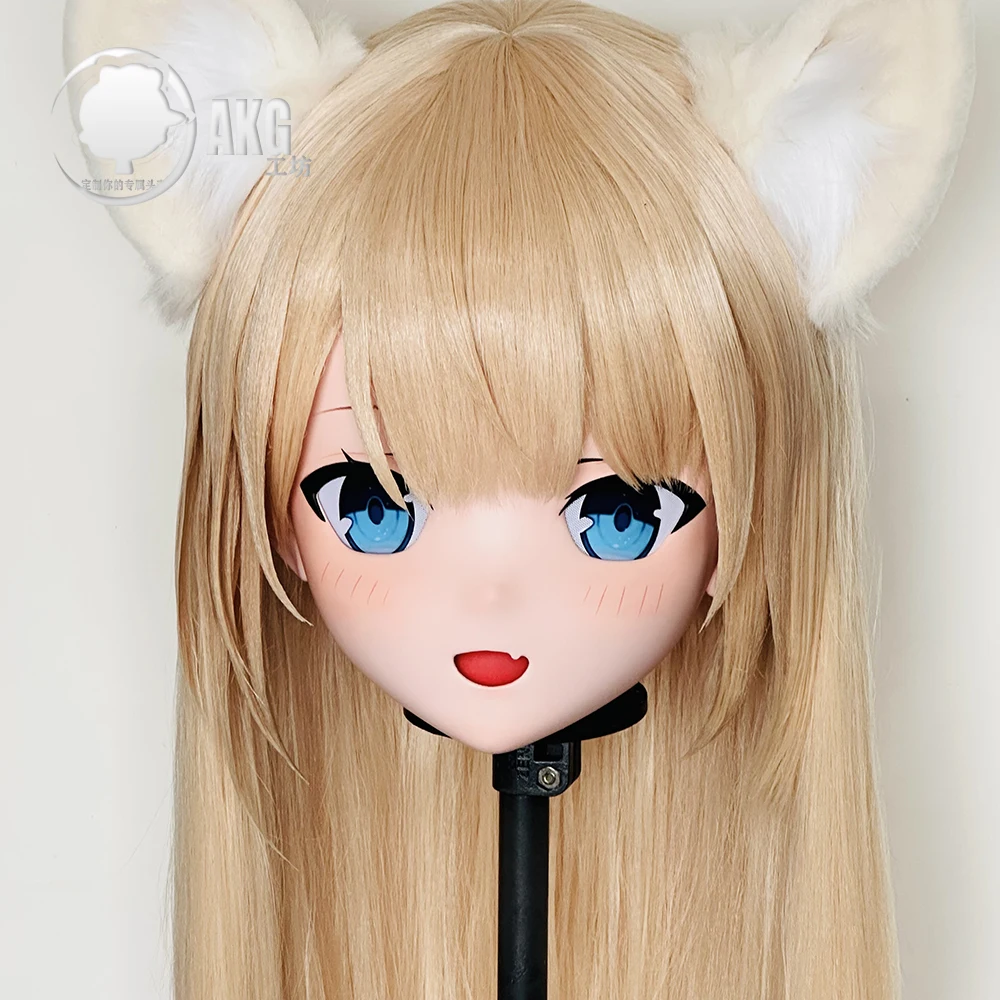 (AL242) Customize Character Crossdress Female/Girl Resin Half/Full Head With Lock Cosplay Japanese Anime Game Role Kigurumi Mask