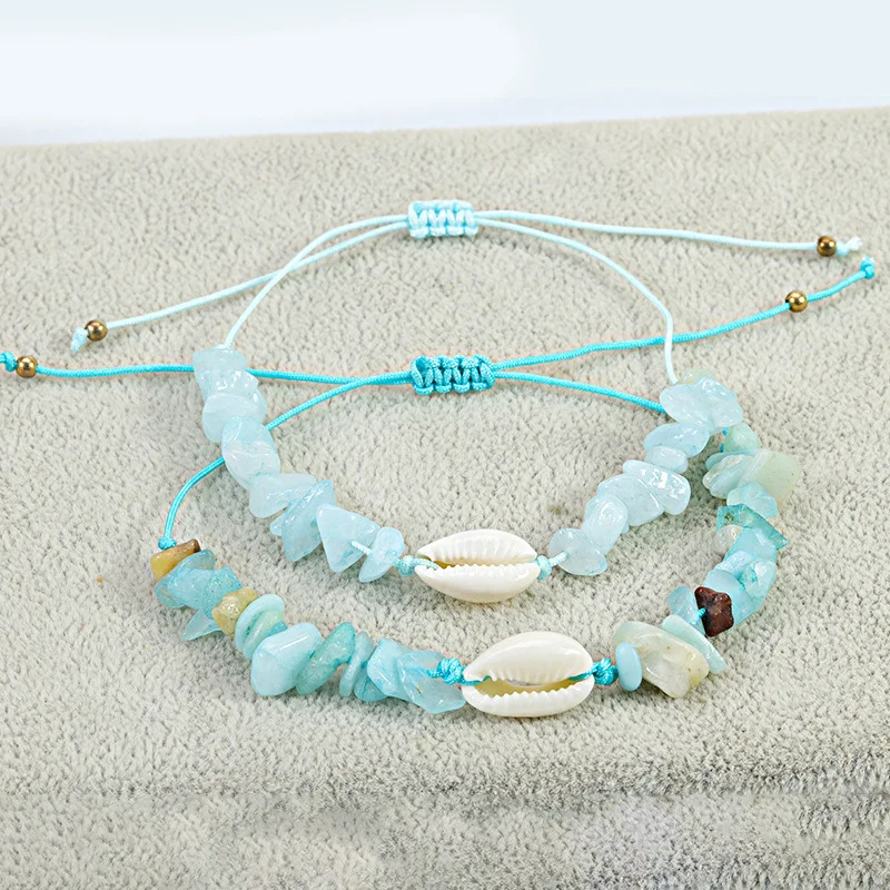 Fashion Irregular Gravel Natural Stone Bracelet for Women Simple Colorful Beads Shell Handmade Adjustable Bracelet Boho Jewelry