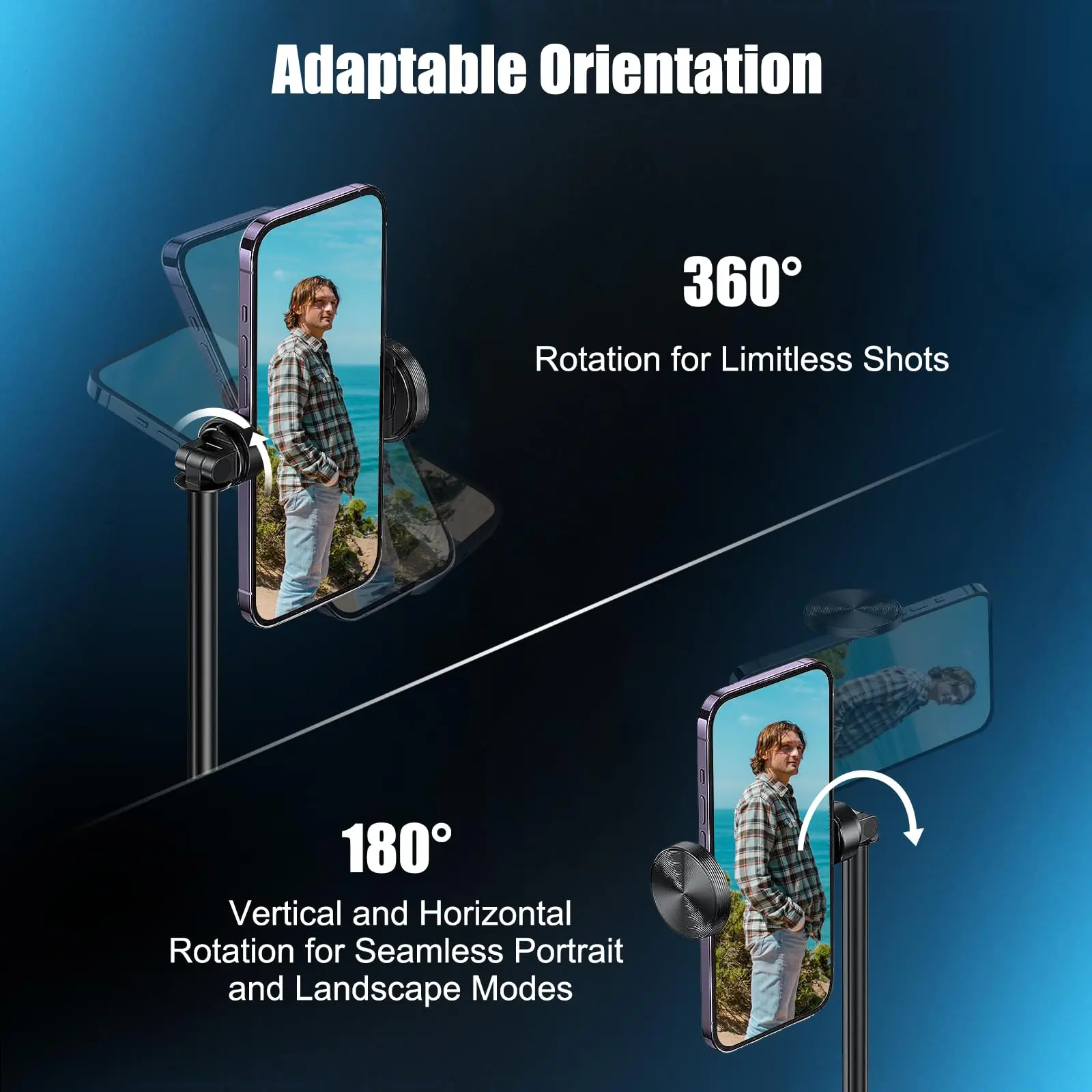 DIXSG 220 Cm Mobile Phone Selfie Stick with Removable Remote Control 360° Rotation  Extendable Mobile Phone Quad Tripod Stand