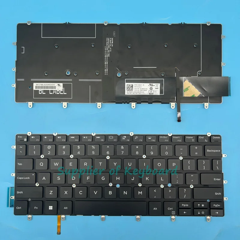 New English/UK/French/Portuguese/Czech Slovakian Keyboard For Dell XPS 13 9370 9380 13-9370 13-9380, XPS 13 7390 Laptop Backlit