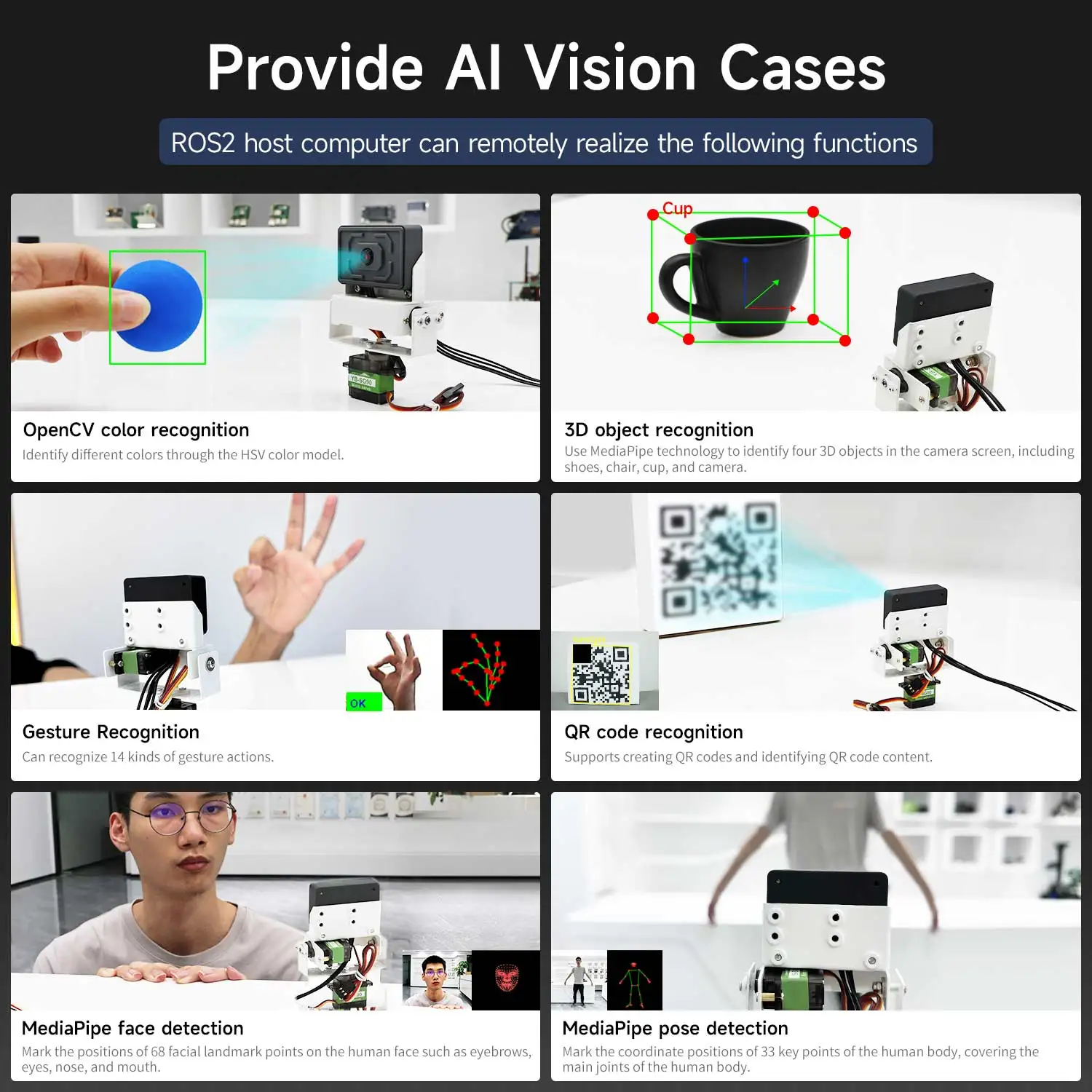 Yahboom AI Visual Recognition ROS-WiFi Camera Module With ESP32-S3 Chip Support Wireless Video Transmission for ROS2 Robot Car