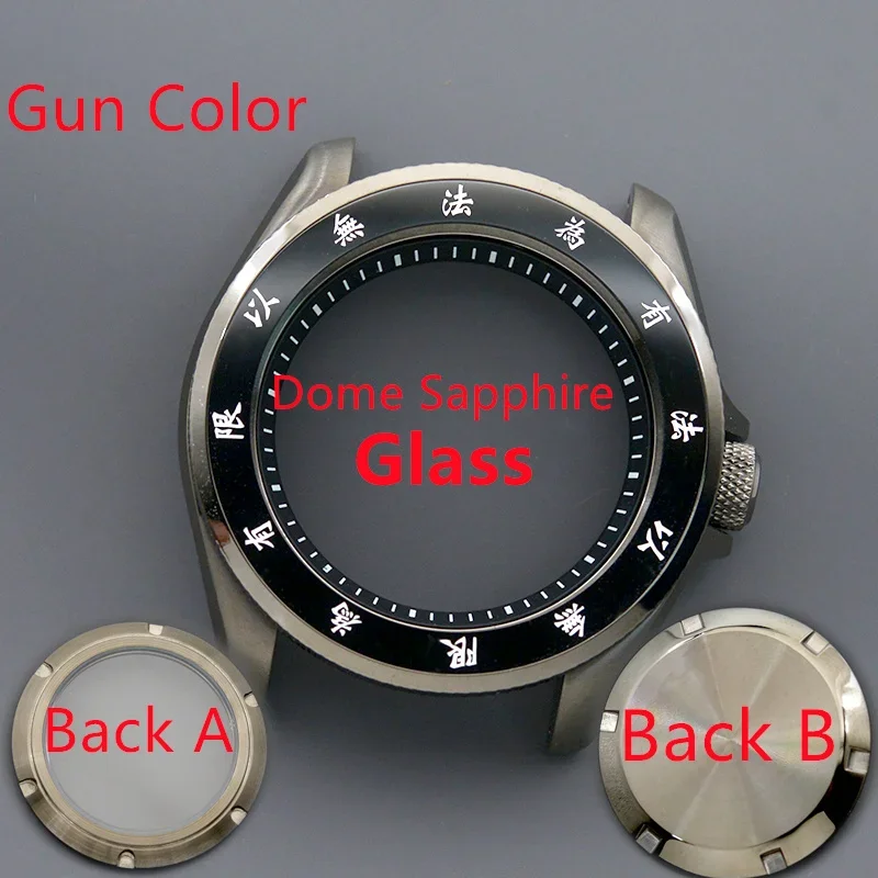 Men's Watch Case Fit NH34 NH35 NH36 Automatic Movement Sapphire Glass 200M Waterproof Gun Colour Case Design SKX007 SKX009 image 3