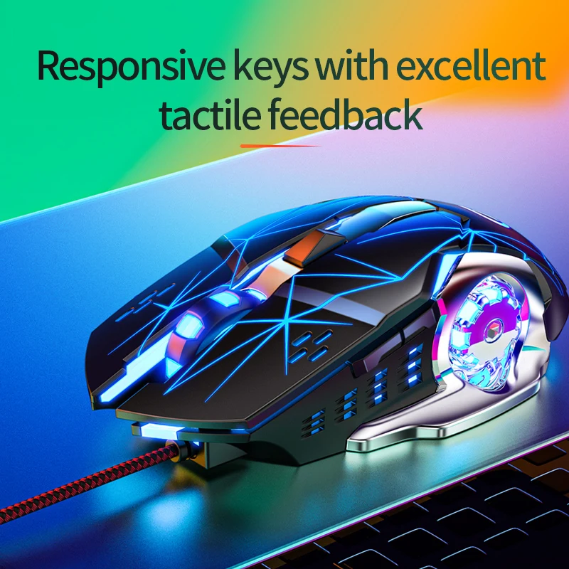 USB Optical Wired Mouse Laptop Home Office Mouse Anti Slip Roller 6D 1200DPI Game Mause Computer Accessories For PC Desktop