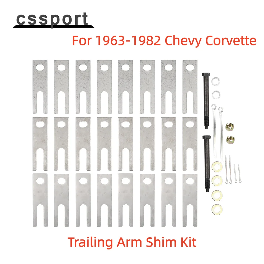 Stainless Steel Trailing Arm Shim Kit with Hardware Sliver For 1963-1982 Chevy Corvette