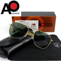Pilot AO-gafas de sol de alta calidad para hombre, lentes de vidrio templado AGX, diseñador de marca