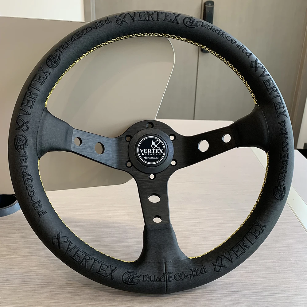 Tiypeor Universal 330mm Racing KING of VERTEX Steering Wheel Drift Rally JDM Suede Leather CAR Steering Wheel