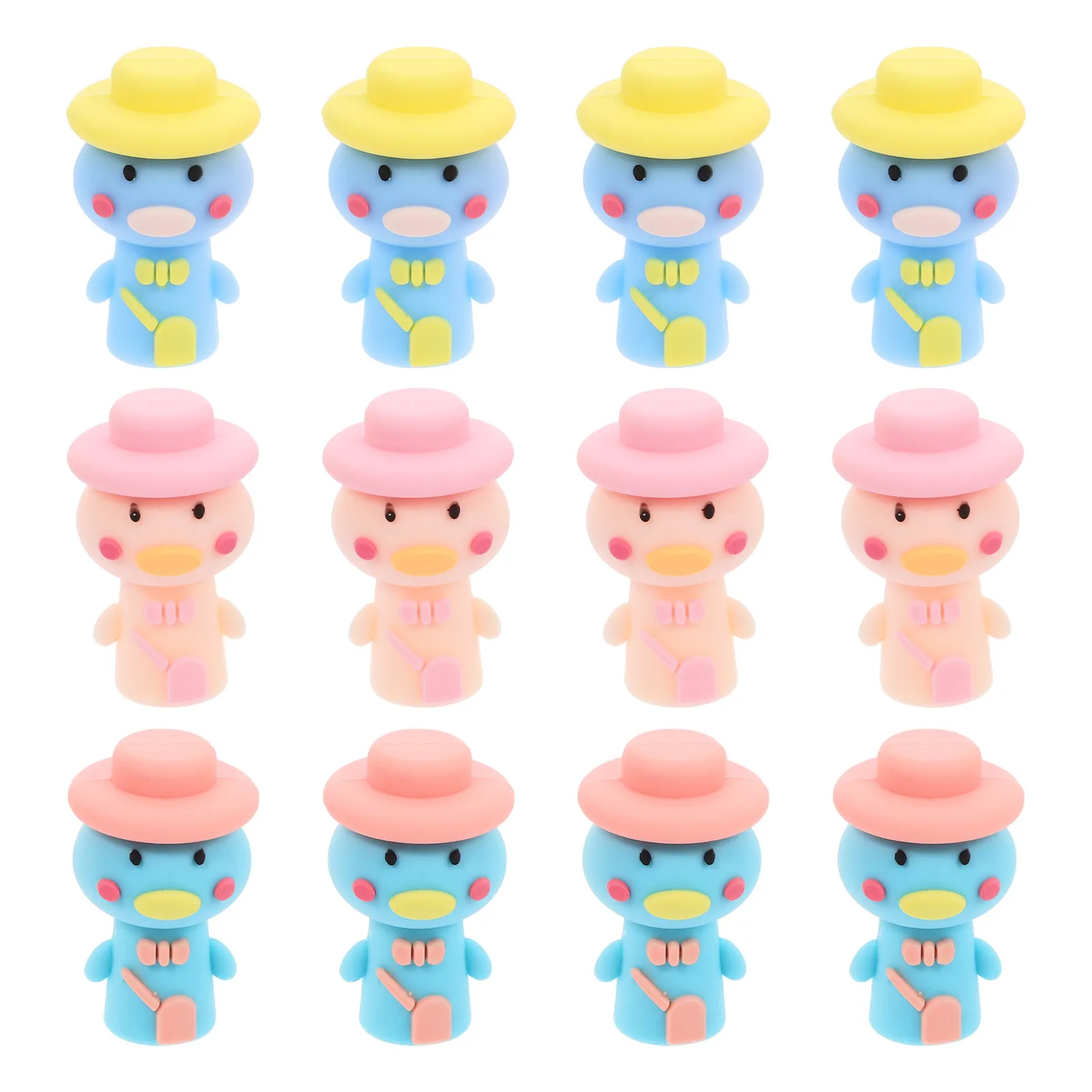 

12pcs Silicone Pencil Extenders Cute Pen Holder Lengthener Art Writing Tool Stationery Accessories School Office Supplies Pencil