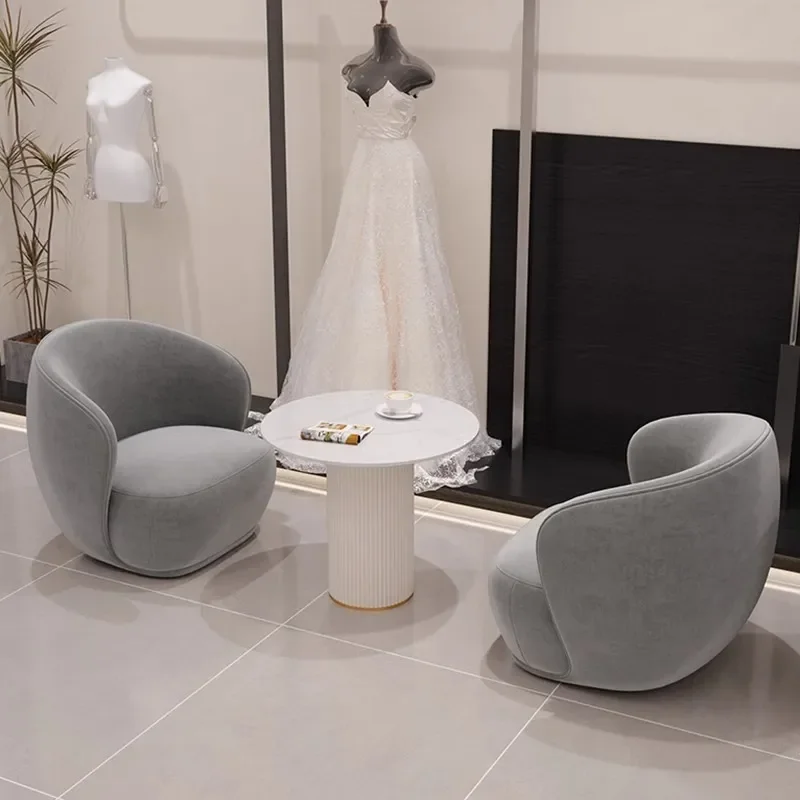 Hotel lobby sales office business reception lounge area light luxury negotiation table and chair set single sofa