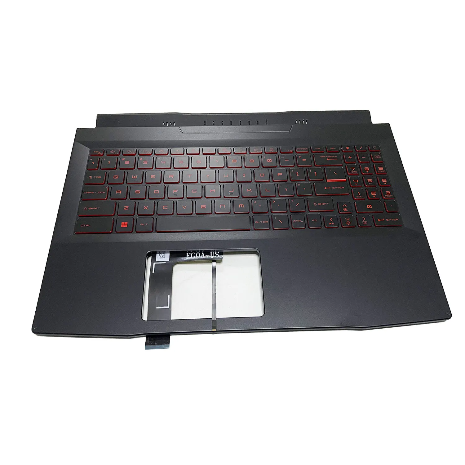 

For MSI Katana GF66 MS-1581 MS-1582 Upper Case Palmrest Red Backlit Keyboard