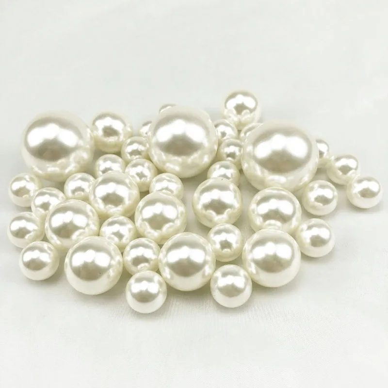 4mm-20mm High Quality Imitation Pearls Highlight Round Shape ABS No Hole Beads Handmade DIY Jewelry clothing Accessories