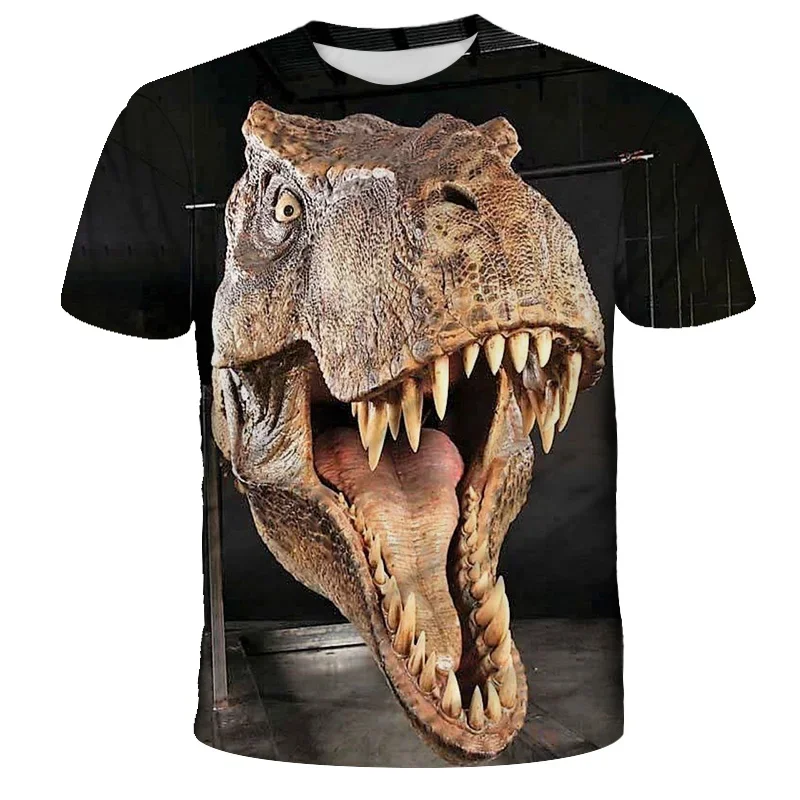 Summer New Hot Jurassic Park 3D Printed T-Shirt Fashion Casual Fun Tops T-Shirt Oversized Cool Animal Dinosaur T-Shirt