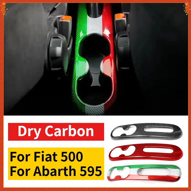 

Для Fiat 500 для Abarth 595 настоящее сухое углеродное волокно 2016 + держатель чашки переключения передач, крышка панели, декоративная модификация интерьера