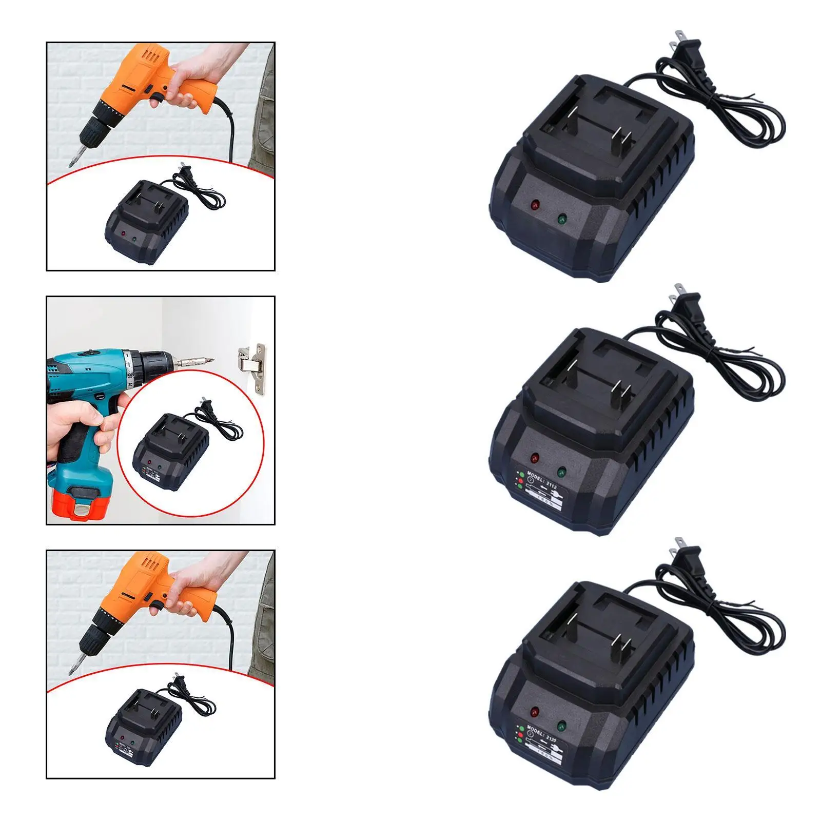 Electric Hand Drill Li-ion Battery Charger Easy to Carry Convenient Use Battery Charging Device for 21V Batteries Home Use