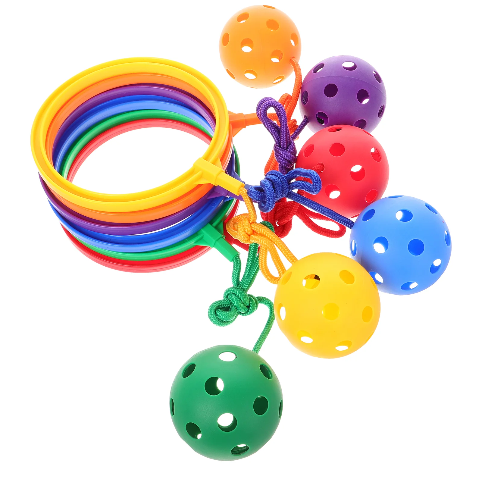 6 Pcs Flashing Jumping Ring Hoop Ball Exercise Ankle Skip Toys Leg Parent-child