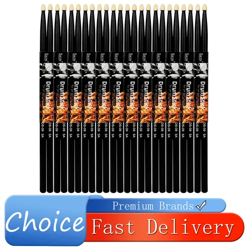 Imagen 1 del producto Baquetas IRIN para Batería de Jazz 5A, Par de Baquetas de Madera Maciza, Instrumento de Percusión, Baquetas Resistentes de Arce Negro, Accesorios Universales para Batería