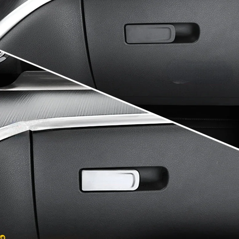 For Mercedes Benz C Class W206 2022-2023 Stainless steel Silver Car co-pilot glove box Cover Trim Stickers Car Accessories