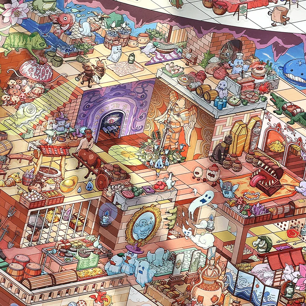 Kawaii Dungeon Adventure  3D The Secret of Treasure Landscape Sticker  DIY Pocket Cabin Scene festival gift