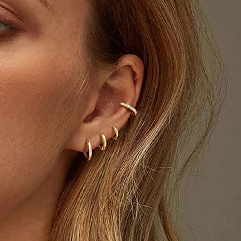 Women's 925 Sterling Silver Huggie Hoop Earrings, Stackable