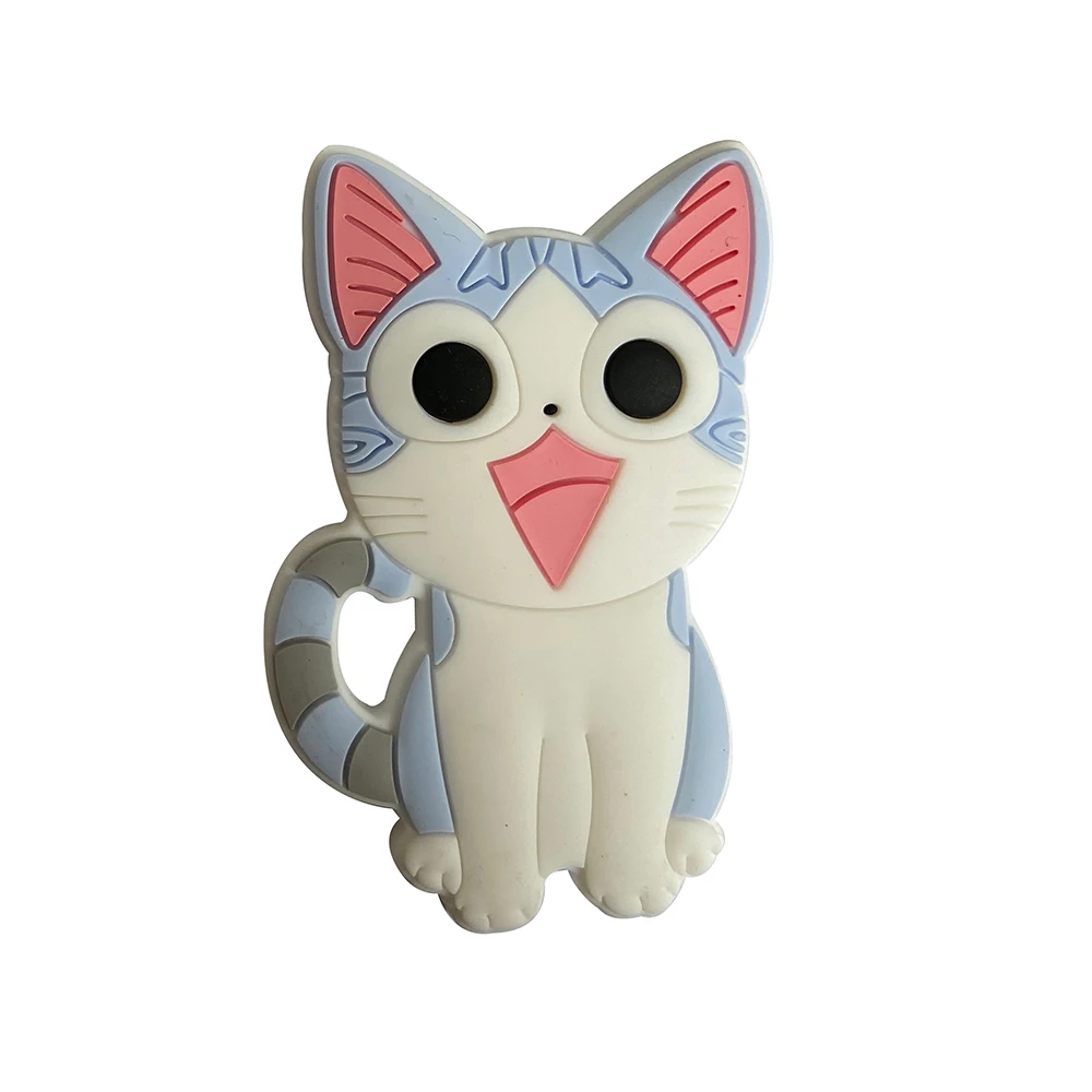 1 buah Aksesori liontin kunyah kucing hewan kartun Teether bayi baru klip dot perhiasan DIY produk bayi