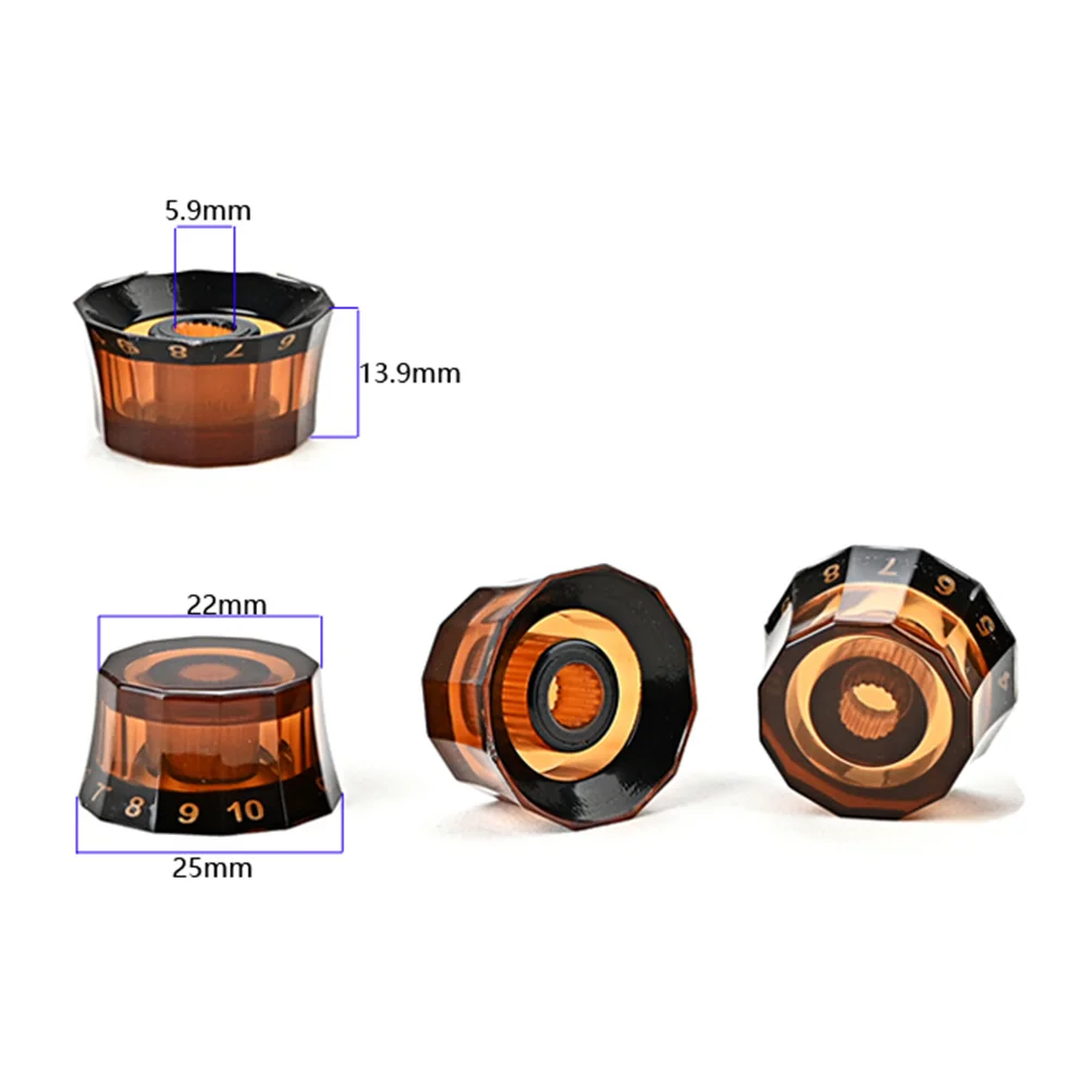 

4pcs Black Edge Knobs Durable Plastic Guitar Volume Control Knobs Electric Bass Accessories Replacement Parts