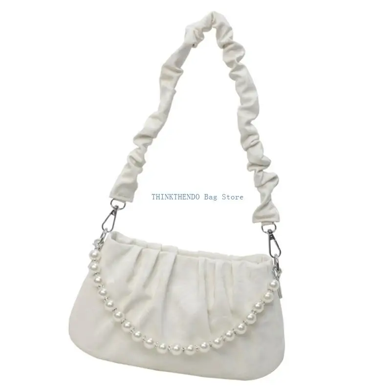 

340D Women Bag Ruched Shoulder Bag PU Leather Crossbody Bag Fashion Bag